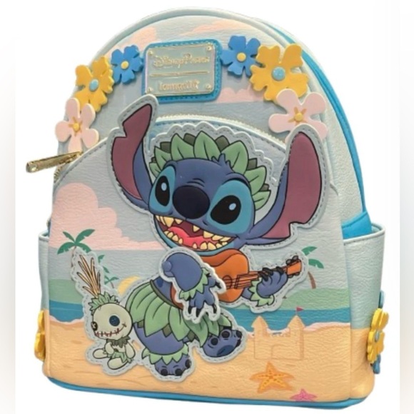 Loungefly Handbags - Loungefly Disney Stitch Scrump Beach Party Ukulele Mini Backpack